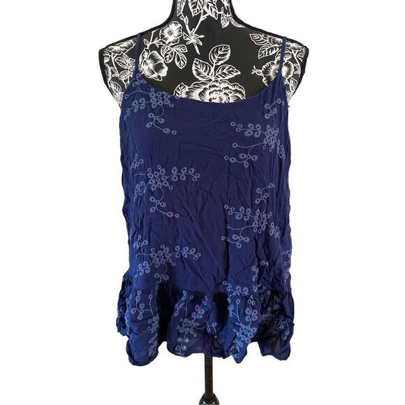 Maurices Embroidered Cami Tank Top Ruffle Trim Casual - Picture 1 of 12